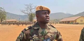 Lors du lancement le 7 février de la nouvelle brigade de Touadera dénommée Brigade d'intervention rapide (BIR) à BanguiBir de touadera