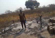 Incendie au Village Badinga, à Mala, en République centrafricaine