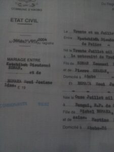 L'acte de mariage de Bemaka Soui Josiane Lina côté gauche pour vous Lacte-de-mariage-de-Bemaka-Soui-Josiane-Lina-cote-gauche-pour-vous