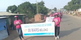 Journée de 8 mars à Cantonnier avec la marche des femmes de la ville allant rencontrer leurs compatriotes de Béloko