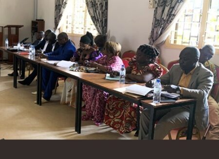 In this image, we observe a group of dedicated professionals seated at a long table, engaged in a critical training session. They represent various ministerial departments and are here to enhance their expertise in human resources management. This educational endeavor, fostered by MINUSCA, aims to fortify the administrative functions of governmental services in the Central African Republic. Their focus and determination are evident, reflecting the importance of such capacity-building initiatives for the progress and stability of the nation.