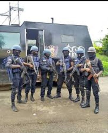 Les policiers camerounais. CopyrightDR