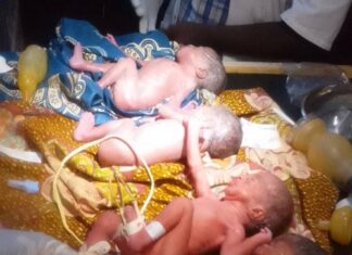 Quadruplés nouveau-nés à l’hôpital de Bria, soignés par le personnel médical.