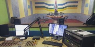 L’unique studio A de la radio Centrafrique peu après sa rénovation