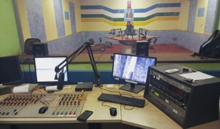 L’unique studio A de la radio Centrafrique peu après sa rénovation