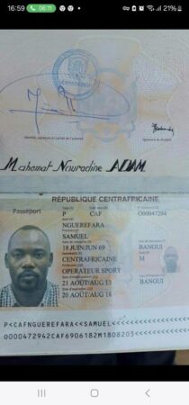 L'une des copies du faux passeport du mafieux qui participe à l'escroquerie des investisseurs étrangers en Centrafrique 