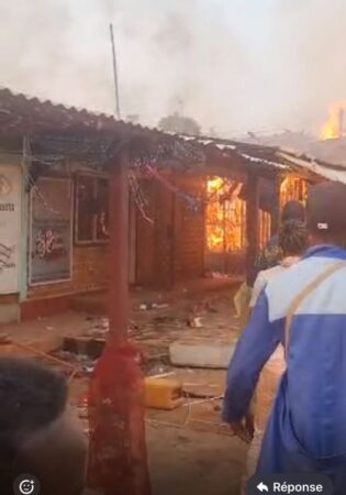 Un incendie ravage plusieurs boutiques au PK5 de Bangui