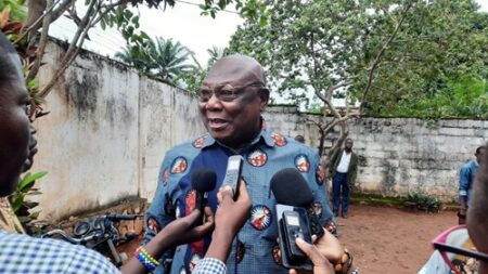 Le Porte-parole du BRDC, Monsieur Martin ZIGUELÉ, lors de son interview avec les journalistes par Corbeaunews-Centrafrique