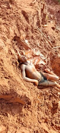 L'une des victimes des mercenaires russes du massacre du vendredi 5 septembre 2025 sur le site minier de Ndassima, près de Bambari.