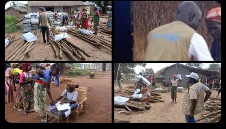 Distribution des kits humanitaires aux déplacés de Batangafo, dans la Préfecture de l'Ouham-Fafa, en Centrafrique