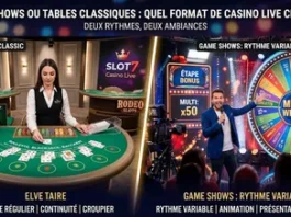 Game shows ou tables classiques , deux rythmes live